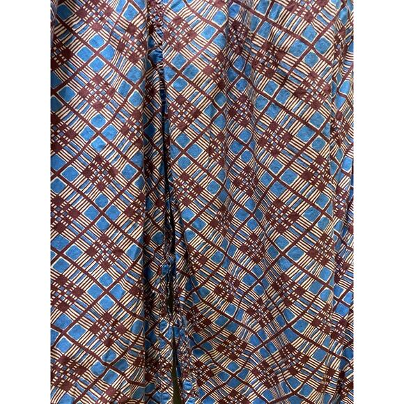 Rachel Comey Holt Geometric Print Purple Blue Puff Sleeve Ankle Jumpsuit Size 6 - Picture 8 of 14